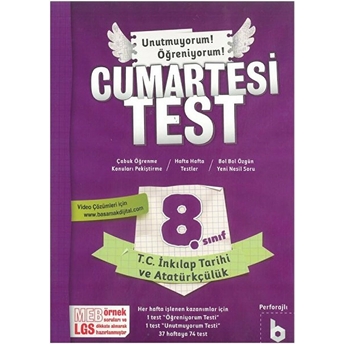 Basamak Yayınları 8. Sınıf Lgs T.c. Inkılap Tarihi Ve Atatürkçülük Cumartesi Test