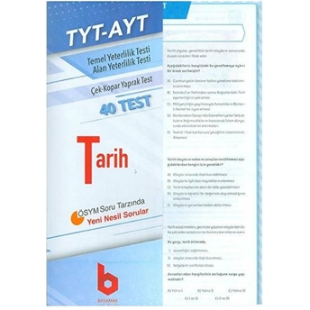 Basamak Yayınları Tyt Ayt Tarih Çek Kopar Yaprak Test Basamak Yayınları