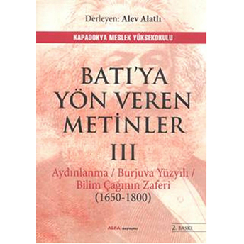 Batıya Yön Veren Metinler 3 Alev Alatlı