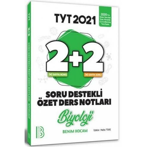 Benim Hocam Yayınları 2021 Yks Tyt Biyoloji 2+2 Soru Destekli Özet Ders Notları - Melis Teke