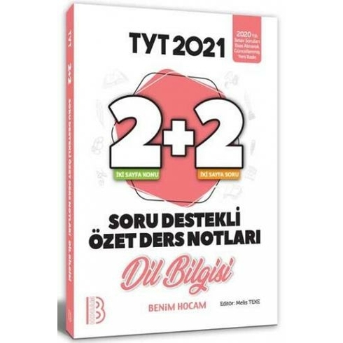 Benim Hocam Yayınları 2021 Yks Tyt Dil Bilgisi 2+2 Soru Destekli Özet Ders Notları - Melis Teke