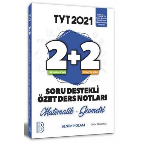 Benim Hocam Yayınları 2021 Yks Tyt Matematik-Geometri 2+2 Soru Destekli Özet Ders Notları - Melis Teke