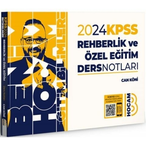 Benim Hocam Yayınları 2024 Kpss Eğitim Bilimleri Rehberlik Ve Özel Eğitim Video Ders Notları Can Köni