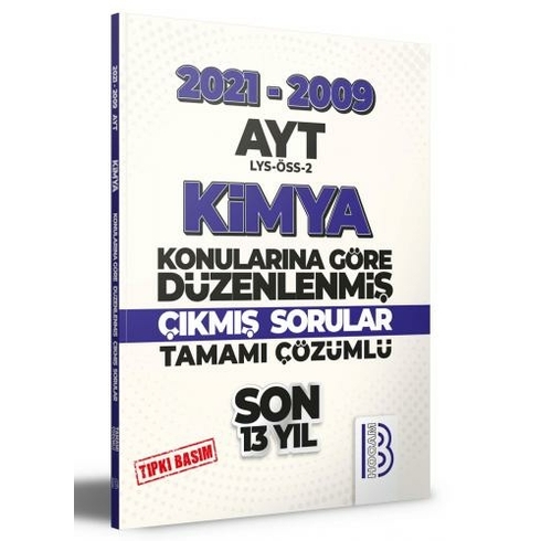 Benim Hocam Yayınları Ayt 2009-2021 Kimya Son 13 Yıl Tıpkı Basım Konularına Göre Düzenlenmiş Çıkmış Sorular