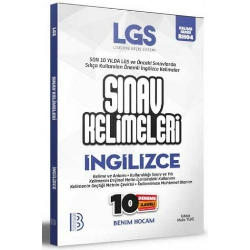 Benim Hocam Yayınları Lgs Ingilizce Sınav Kelimeleri 10 Deneme Ilaveli - Melis Teke