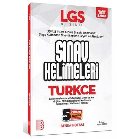 Benim Hocam Yayınları Lgs Türkçe Sınav Kelimeleri 5 Deneme Ilaveli