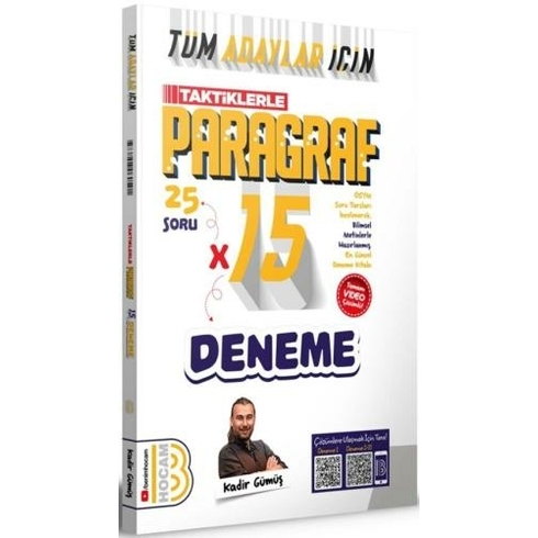 Benim Hocam Yayınları Tüm Adaylar Için Taktiklerle Paragraf Tamamı Video Çözümlü 15 Deneme Kadir Gümüş