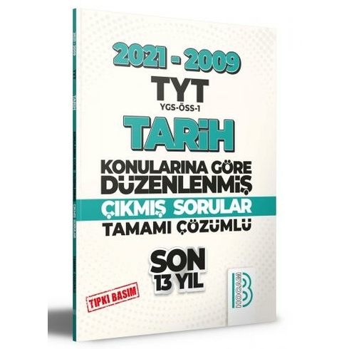 Benim Hocam Yayınları Tyt 2009-2021 Tarih Son 13 Yıl Tıpkı Basım Konularına Göre Düzenlenmiş Çıkmış Sorular