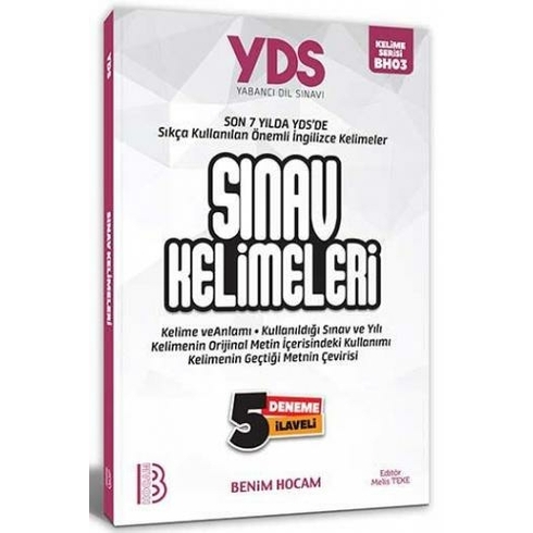 Benim Hocam Yayınları Yds Sınav Kelimeleri 5 Deneme Ilaveli