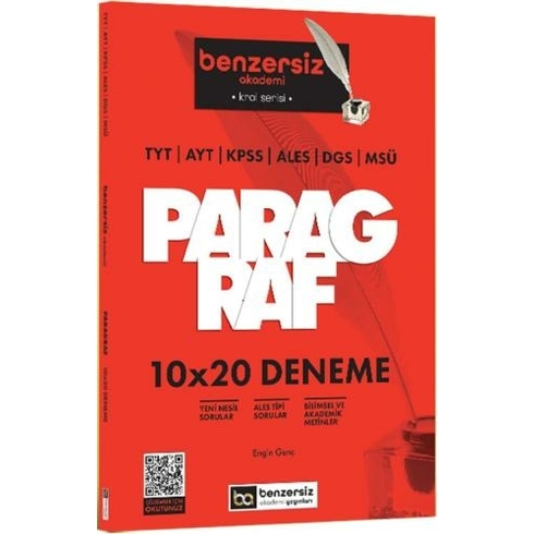 Benzersiz Akademi Yayınları Tyt Ayt Kpss Ales Dgs Msü Kral Serisi Benzersiz Paragraf 10X20 Deneme Engin Genç