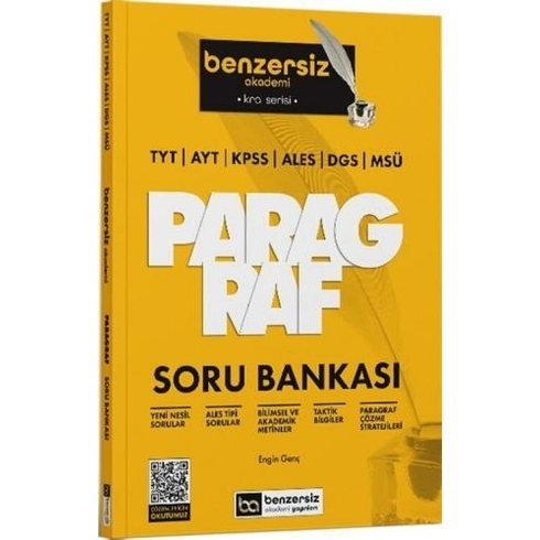 Benzersiz Akademi Yayınları Tyt Ayt Kpss Ales Dgs Msü Kral Serisi Benzersiz Paragraf Soru Bankası Engin Genç