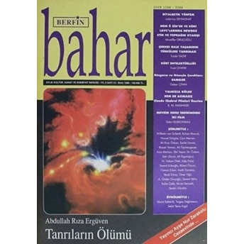 Berfin Bahar Aylık Kültür Sanat Ve Edebiyat Dergisi Sayı : 12 Ekim 1996