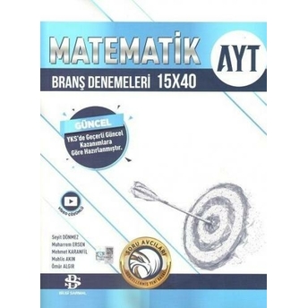 Bilgi Sarmal Yayınları Ayt Matematik 15 X 40 Branş Denemeleri Muharrem Ersen