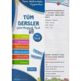 Bilgili 4. Sınıf Tüm Dersler Yaprak Test Komisyon