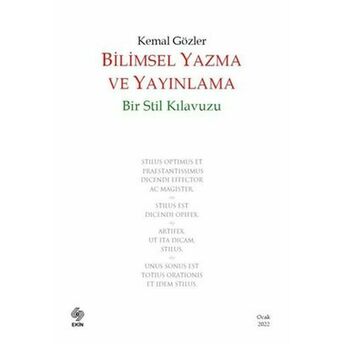 Bilimsel Yazma Ve Yayınlama: Bir Stil Kılavuzu Kemal Gözler