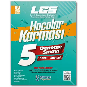 Bilinçsel Yayınları 8. Sınıf Lgs Hocalar Karması 5 Deneme Komisyon