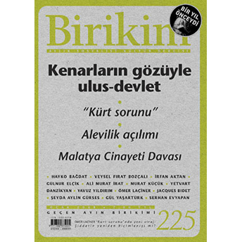 Birikim Aylık Sosyalist Kültür Dergisi Sayı: 225 Kolektif