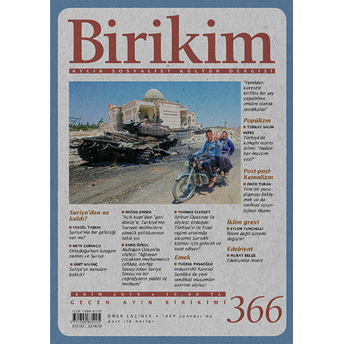 Birikim Aylık Sosyalist Kültür Dergisi Sayı: 366 Ekim 2019