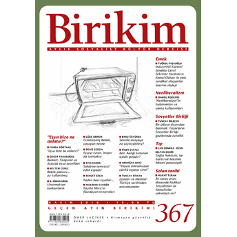 Birikim Aylık Sosyalist Kültür Dergisi Sayı: 367 Kasım 2019