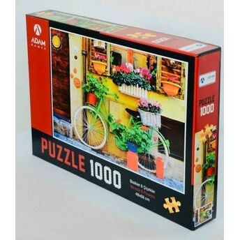 Bisiklet Ve Çiçekler 1000 Parça Puzzle