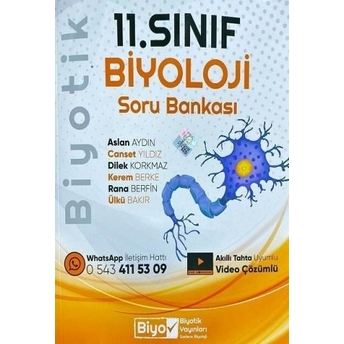 Biyotik Yayınları 11. Sınıf Biyoloji Soru Bankası Canset Yıldız