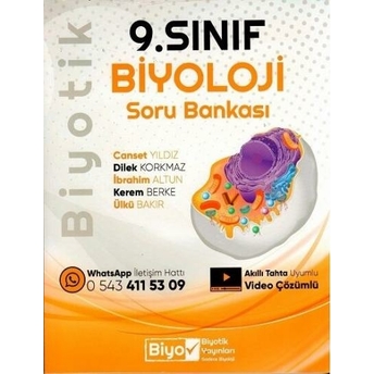 Biyotik Yayınları 9. Sınıf Biyoloji Biyotik Soru Bankası Canset Yıldız