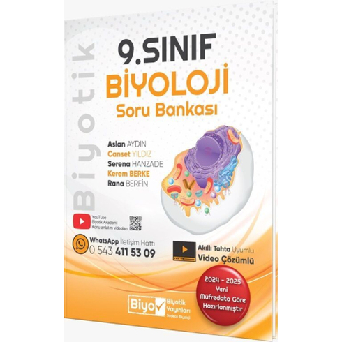 Biyotik Yayınları 9. Sınıf Biyoloji Soru Bankası Canset Yıldız