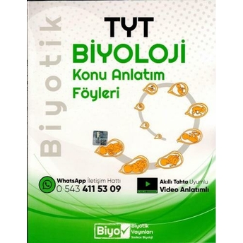 Biyotik Yayınları Tyt Biyoloji Konu Anlatım Föyleri Komisyon