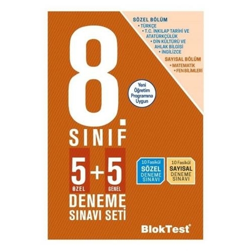 Bloktest 8. Sınıf 5+5 Deneme Sınavı Seti 2019