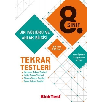 Bloktest Yayınları 8. Sınıf Din Kültürü Ve Ahlak Bilgisi Tekrar Testleri Komisyon