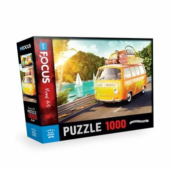 Blue Focus 1000 Parça Puzzle Retro Minibus