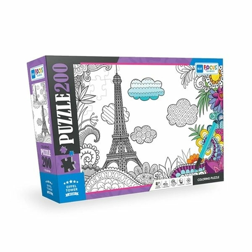 Blue Focus Colorıng Puzzle Eıffel Tower (Eyfel Kulesi) - 200 Parça