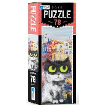 Blue Focus Cute Cat - Puzzle 78 Parça