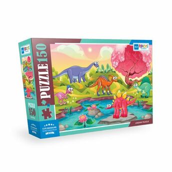 Blue Focus Cute Dinosaurs (Sevimli Dinozor) - Puzzle 150 Parça