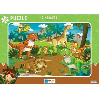 Blue Focus Dinosaurs (Dinozorlar) - Puzzle 130 Parça