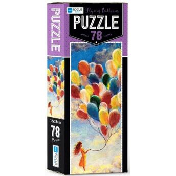 Blue Focus Flying Balloons - Puzzle 78 Parça