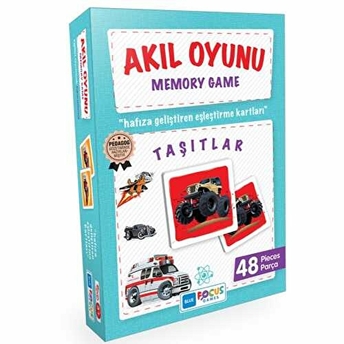 Blue Focus Memeory Game Taşıtlar - Akıl Oyunu 48 Parça