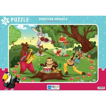 Blue Focus Musician Animals (Müzisyen Hayvanlar) - Puzzle 130 Parça