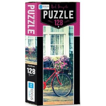 Blue Focus Red Bicycle - Puzzle 128 Parça