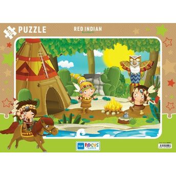 Blue Focus Red Indian (Kızılderili) - Puzzle 72 Parça