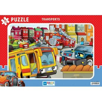 Blue Focus Transports (Taşıtlar) - Puzzle 30 Parça