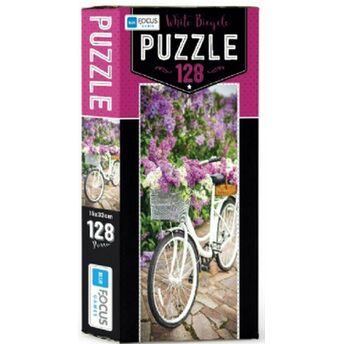 Blue Focus White Bicycle - Puzzle 128 Parça