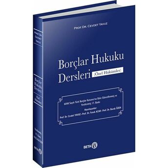 Borçlar Hukuku Dersleri (Özel Hükümler) Cevdet Yavuz