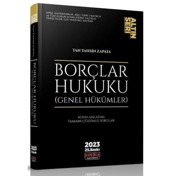 Borçlar Hukuku (Genel Hükümler) (Altın Seri) Tan Tahsin Zapata