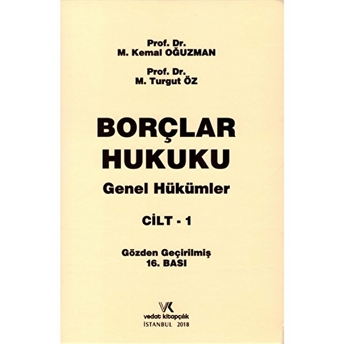 Borçlar Hukuku Genel Hükümler Cilt: 1 Ciltli M. Kemal Oğuzman