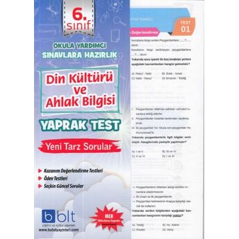 Bulut 6.Sınıf Din Kültürü Yaprak Test (Yeni) Kolektif