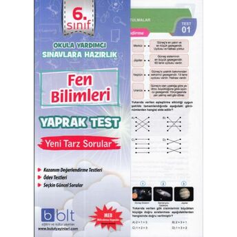 Bulut 6.Sınıf Fen Bilimleri Yaprak Test (Yeni) Kolektif