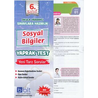 Bulut 6.Sınıf Sosyal Yaprak Test (Yeni) Kolektif