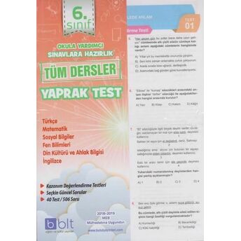 Bulut 6. Sınıf Tüm Dersler Yaprak Test Kolektif