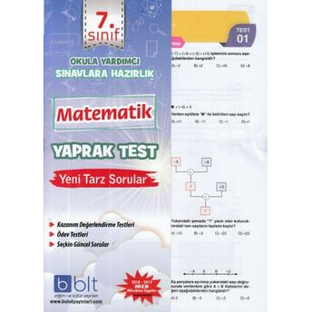 Bulut 7. Sınıf Matematik Yaprak Test (Yeni) Kolektif